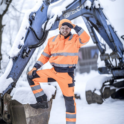 NITRAS MOTION TEX VIZ PLUS, jachetă pilot de înaltă vizibilitate, portocaliu neon / bleumarin