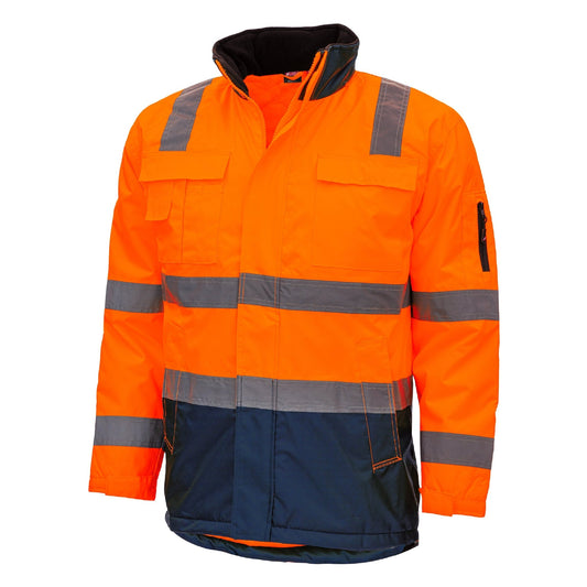 NITRAS MOTION TEX VIZ, parka de mare vizibilitate, portocaliu neon / bleumarin