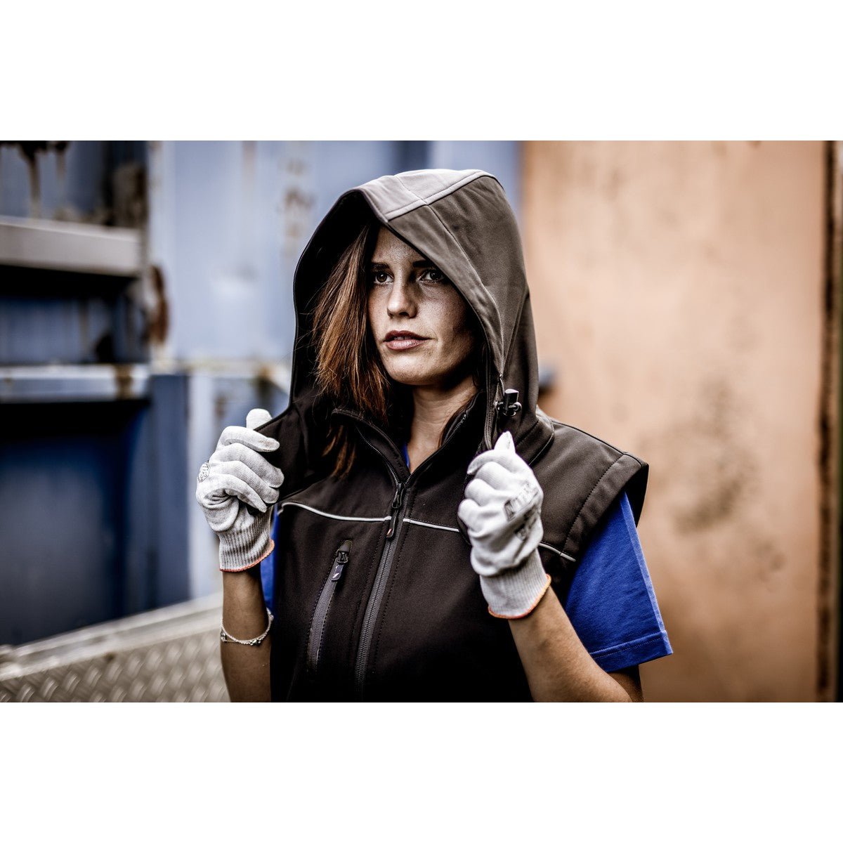 Glugă detașabilă NITRAS, gri/negru, poliester OEKO-TEX: 94%; Elastan: 6% | Pachet (1 bucata)