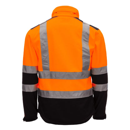 NITRAS MOTION TEX VIZ, jachetă softshell de înaltă vizibilitate, portocaliu neon/negru