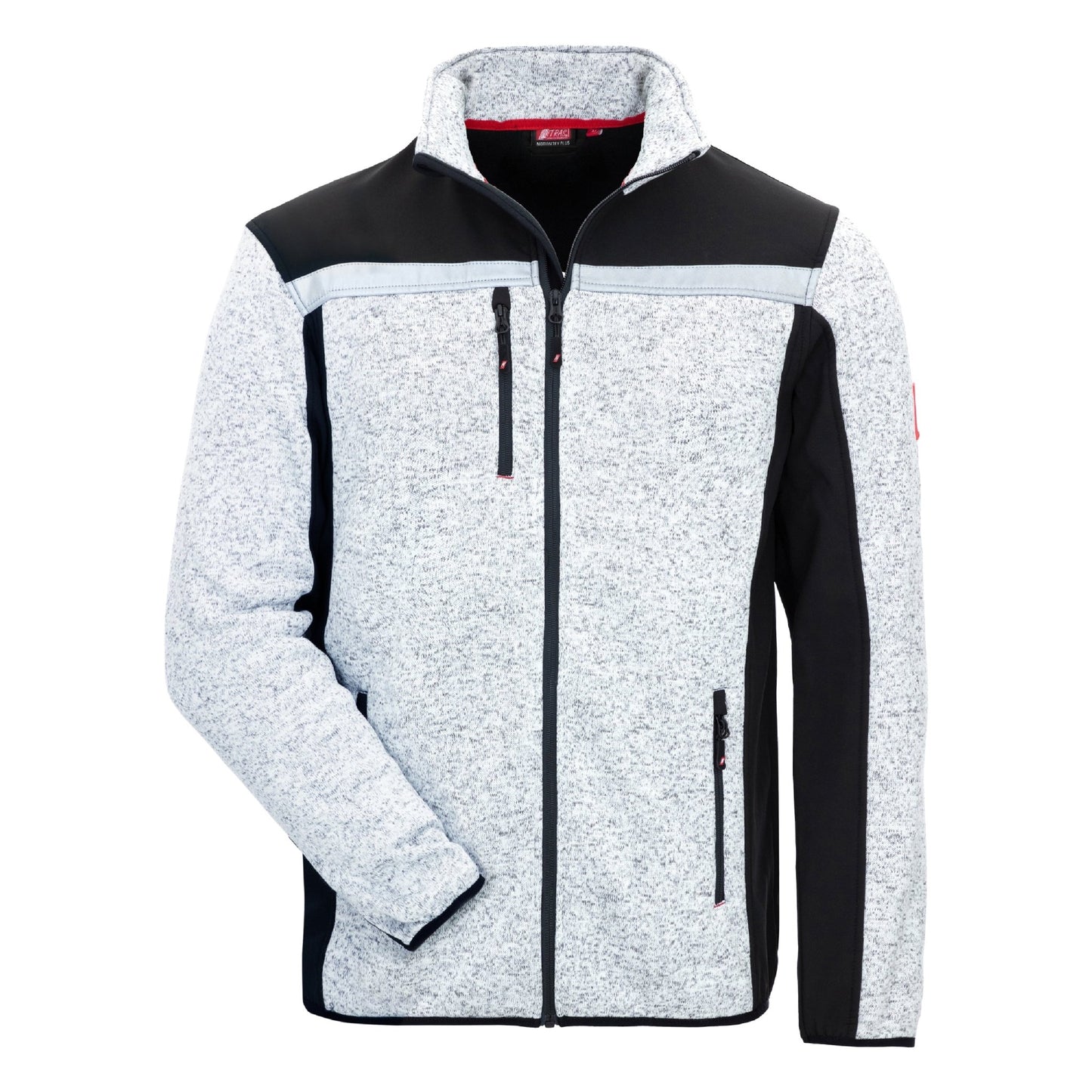 NITRAS MOTION TEX PLUS, jachetă softshell tricotată, gri deschis/negru