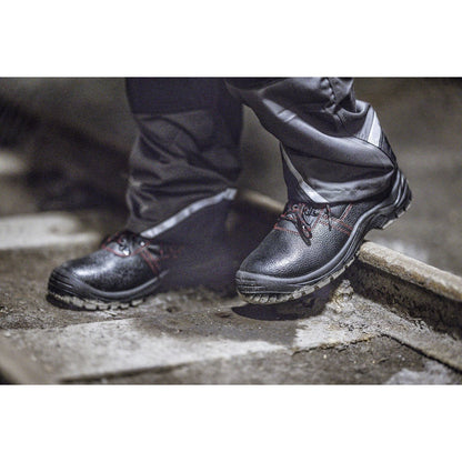 Ghete de siguranță NITRAS BASIC STEP MID, S3, înălțime mijlocie, negre