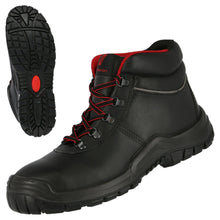 Ghete de siguranță NITRAS POWER STEP MID, S3 HI HRO, înălțime mijlocie, negre