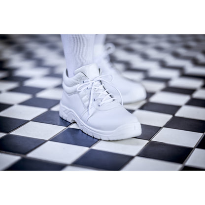 Ghete de siguranță NITRAS CLEAN STEP MID, S2, înălțime mijlocie, albe