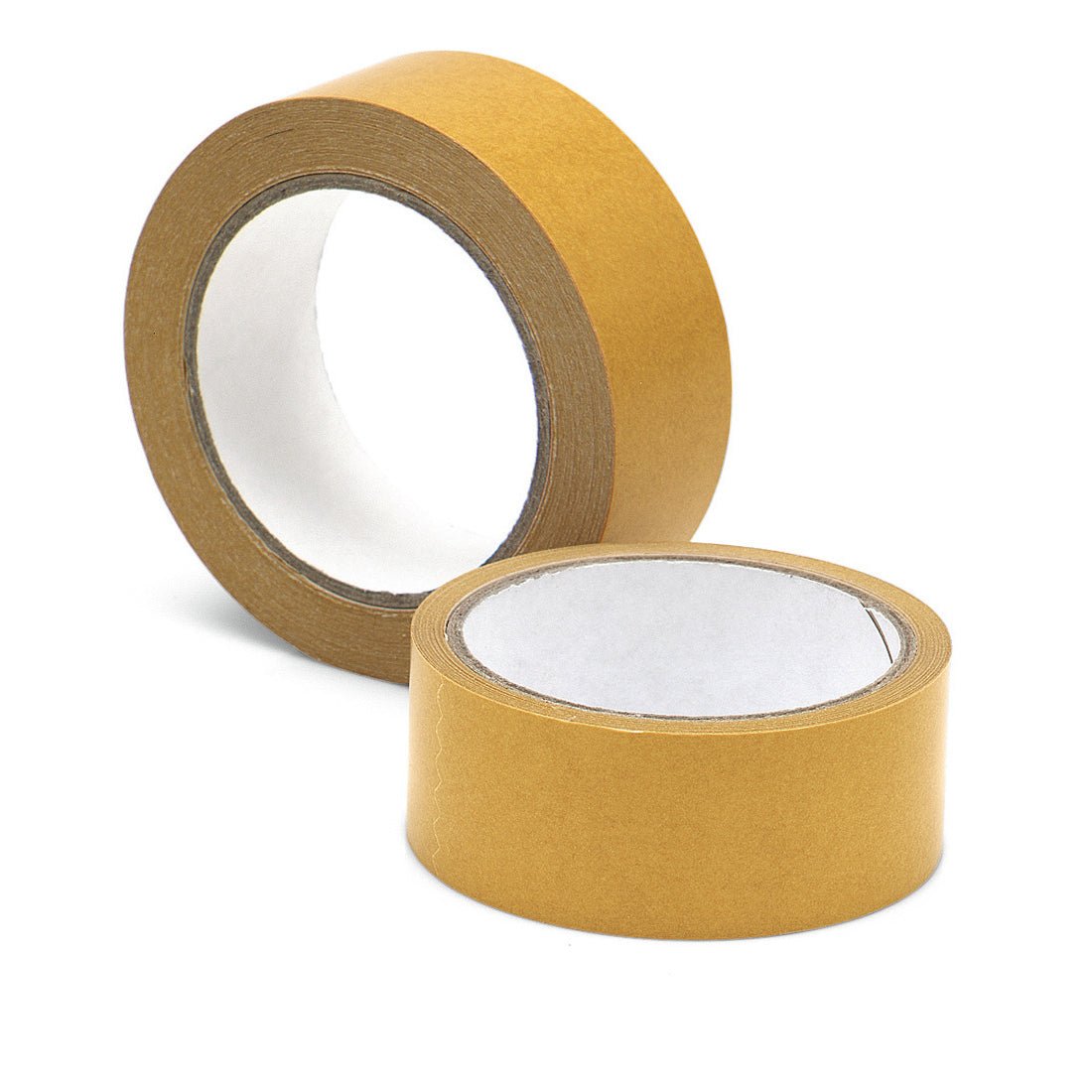 Două role de bandă adezivă pentru mochetă Nölle Profi Brush (25 m x 50 mm, puternică și durabilă) de la Nölle Profi Brush Bürsten- & Pinseltechnik e.K., una verticală și una plată, perfectă pentru instalarea profesională a mochetei, pe un fundal alb.