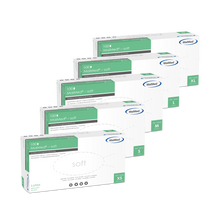 Mănuși de examinare din latex MaiMed-soft, nesterile, pudră, 100 bucăți/cutie