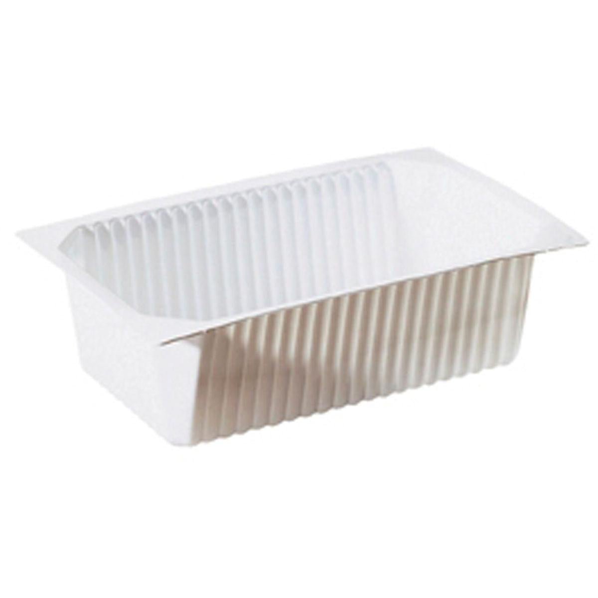 Duni GmbH PP Caserolă 1/4 GN Alb PP este un castron alb, dreptunghiular, cu nervuri și laturi ușor evazate, ideal pentru utilizarea în industria gastronomică ca tavă 1/4 GN pentru ambalaje alimentare versatile sau aplicații de servire.