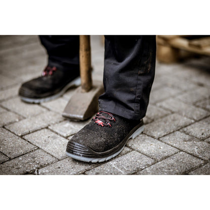 Ghete de siguranță NITRAS MICRO STEP MID, S1 P, înălțime mijlocie, negre