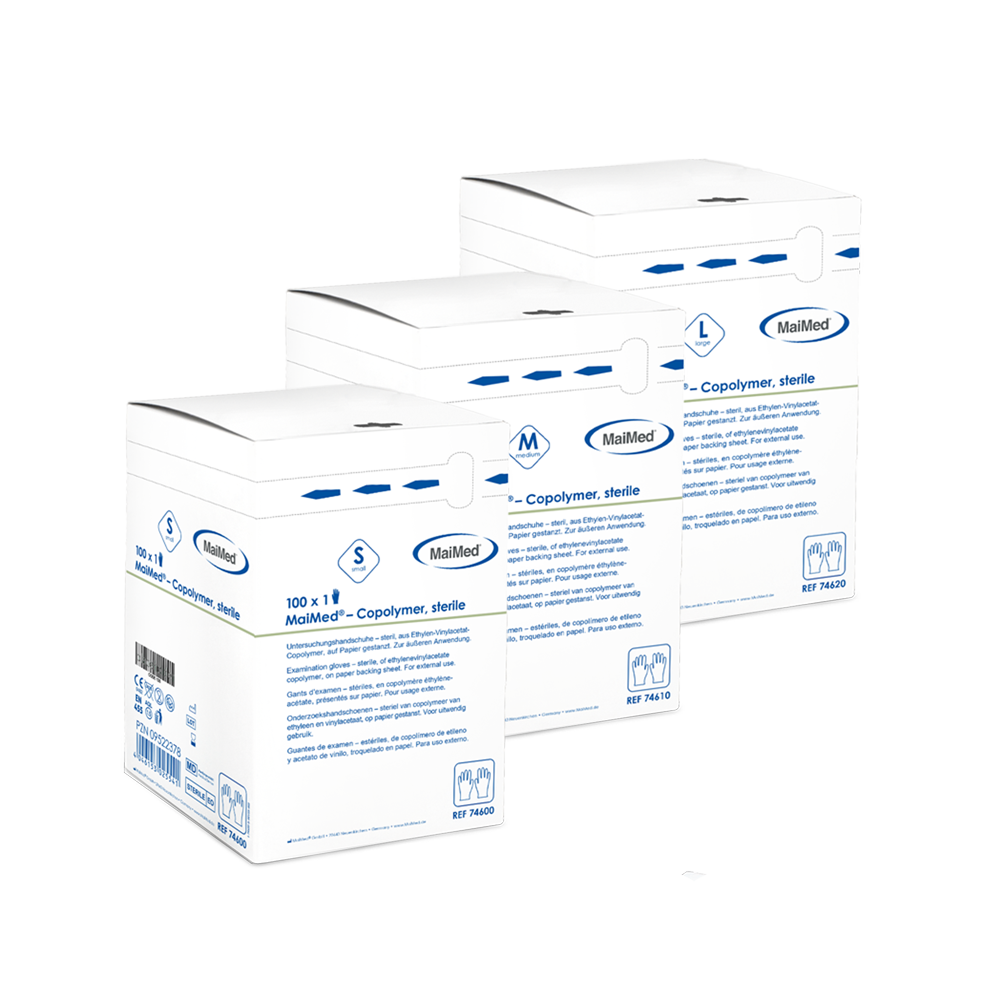 Mănuși sterile, de unică folosință, cu copolimer MaiMed