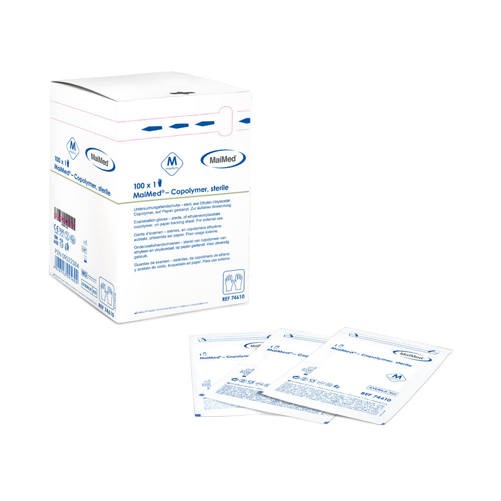 Mănuși sterile, de unică folosință, cu copolimer MaiMed