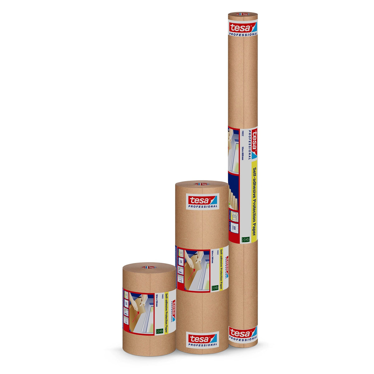 tesa Professional 74922 Selbstklebendes Schutzpapier, chamois – Sortiment