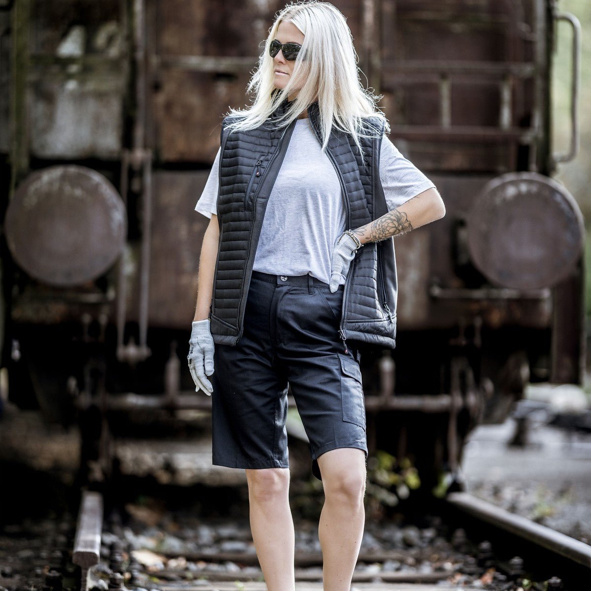 NITRAS MOTION TEX LIGHT, pantaloni de lucru, scurti, negri