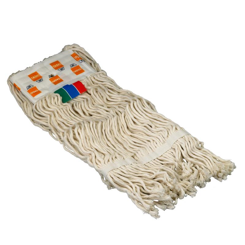 Der TASKI Duo Mop Fransen (300 g) von Diversey Deutschland hat saugfähige 100% Baumwollfransen mit Bandverstärkung, farbigen Etiketten, ist waschbar bis 95°C und ideal für TASKI Duo Mop Systeme. Karton mit 2 Packungen.