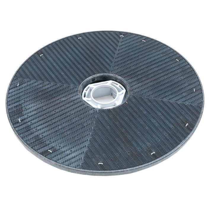 Suportul Diversey Harpoon-Grip (43 cm) este un suport rotund, texturat, negru pentru pad-uri, cu un butuc central alb, utilizabil cu pad-uri de curățare și lustruire, compatibil cu swingo 1850 & 4000, prezentat pe un fundal alb. Ambalaj: 1 bucată.