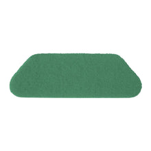 În imagine se vede, pe un fundal alb, un tampon verde, dreptunghiular, TASKI Americo S-Pad, de 45 x 15 cm, produs de Diversey Deutschland GmbH & Co. OHG, destinat curățării umede sau uscate.