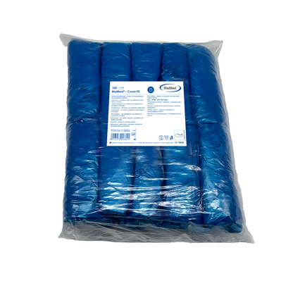 Huse de pantofi MaiMed-Cover PE Huse de pantofi de unica folosinta din PE, albastru, 100 bucati/pachet. | Pachet (100 bucăți)