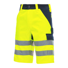 NITRAS MOTION TEX VIZ, pantaloni de lucru cu vizibilitate mare, scurti