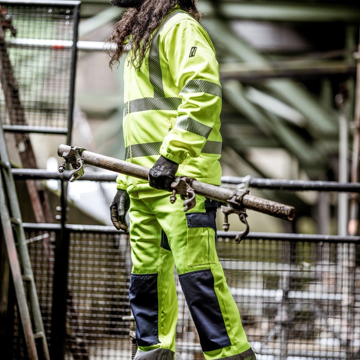 NITRAS MOTION TEX VIZ, pantaloni lungi de lucru cu vizibilitate mare