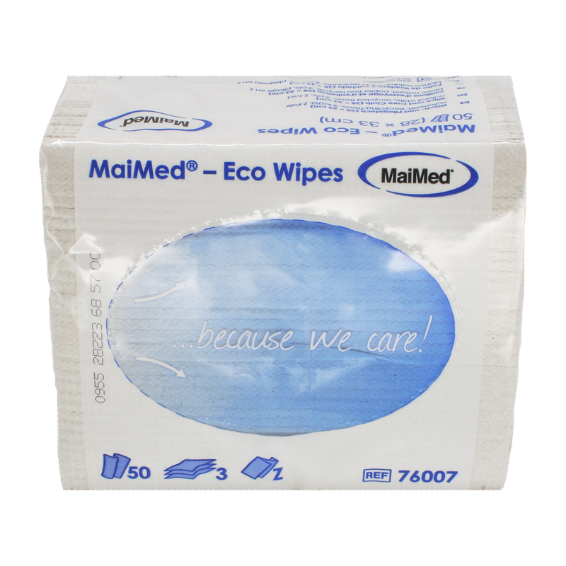 MaiMed- Eco Wipes - cârpă pentru ștergere și îngrijire, țesut reciclat 28x33cm, alb natural, 3 straturi, 50 buc/pachet | Pachet (50 bucăți)