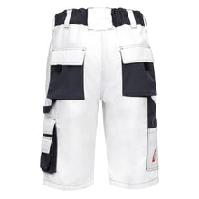 NITRAS MOTION TEX PLUS, pantaloni de lucru, scurti, alb/gri