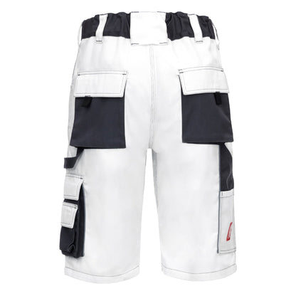 NITRAS MOTION TEX PLUS, pantaloni de lucru, scurti, alb/gri