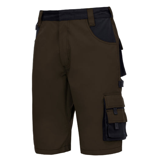 NITRAS MOTION TEX PLUS, pantaloni de lucru, scurti, maro/negri