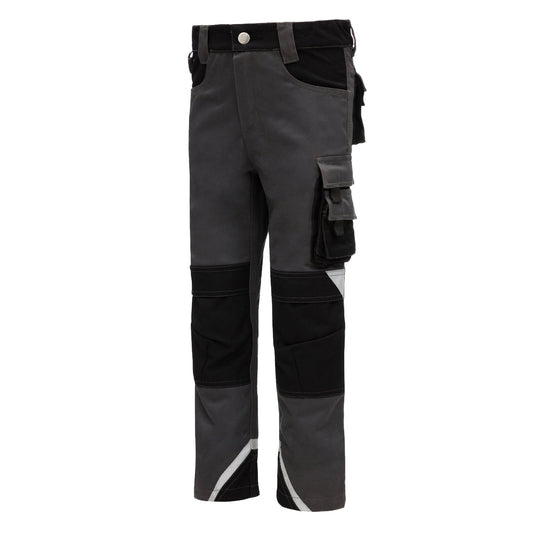 NITRAS MOTION TEX KIDS, pantaloni de lucru, lungi, gri/negri