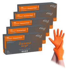 MaiMed-Diamond Grip+ mănușă de nitril portocalie, nesterilă, fără latex