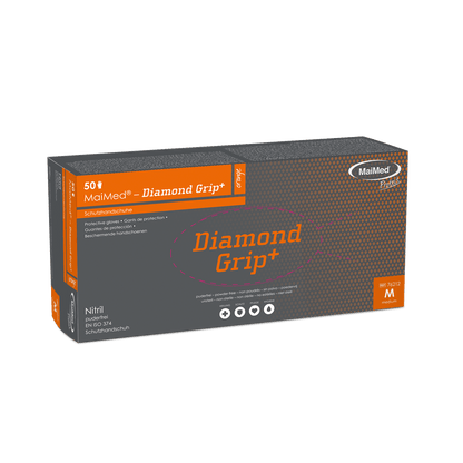 MaiMed-Diamond Grip+ mănușă de nitril portocalie, nesterilă, fără latex