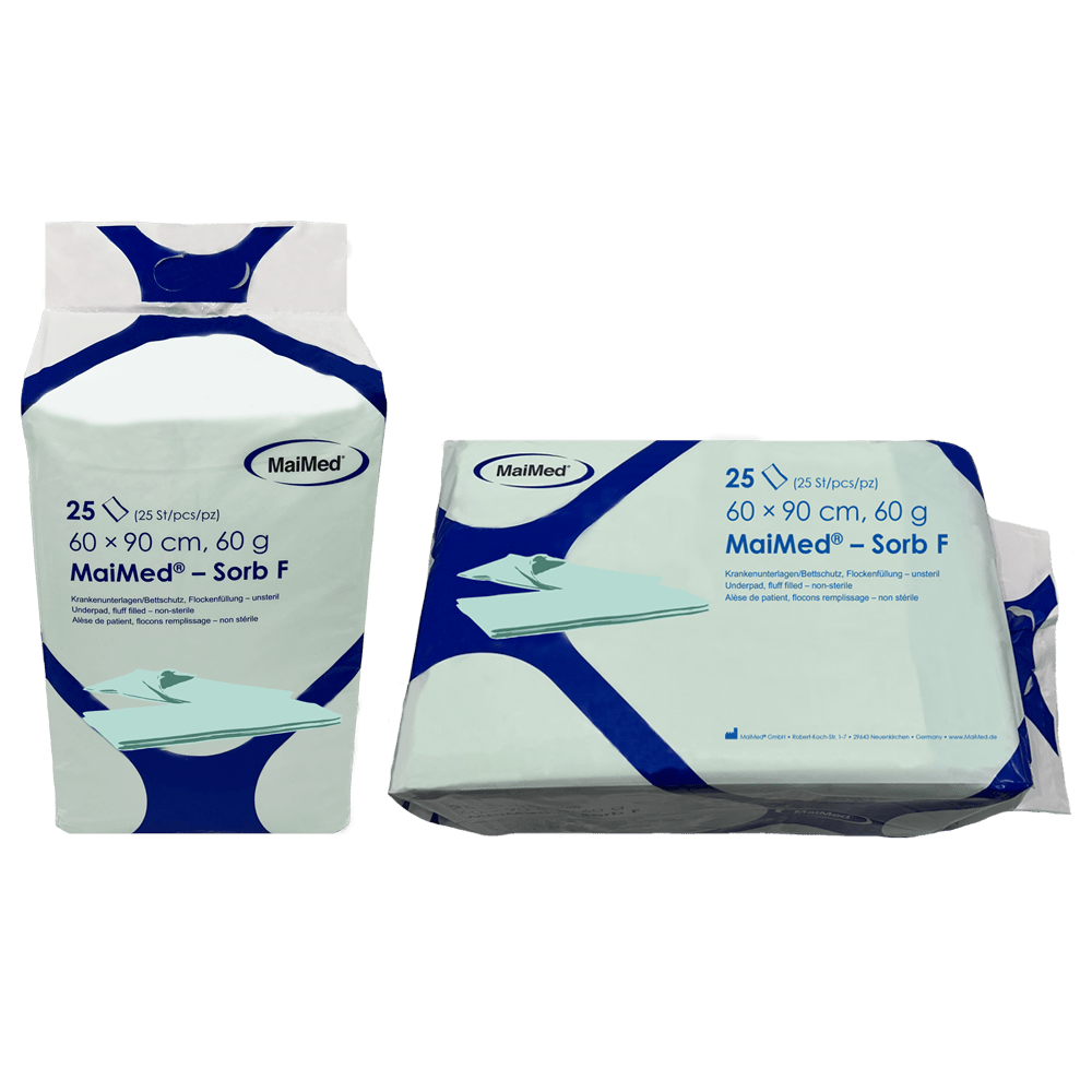 MaiMed-Sorb F suporturi medicale nesterile, fulgi de celuloză, 60x90cm, 60g | Pachet (25 bucăți) 