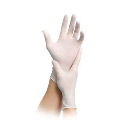 MaiMed-solution 100 alb nesteril, pf mănușă fără latex, alb, 100 buc/cutie