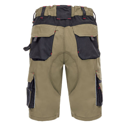 NITRAS MOTION TEX PRO FX, pantaloni de lucru, scurti, kaki/negri