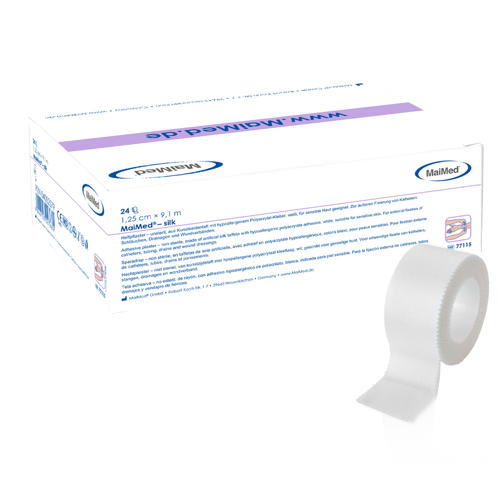 Tencuiala adeziva MaiMed-silk din tafta de matase artificiala