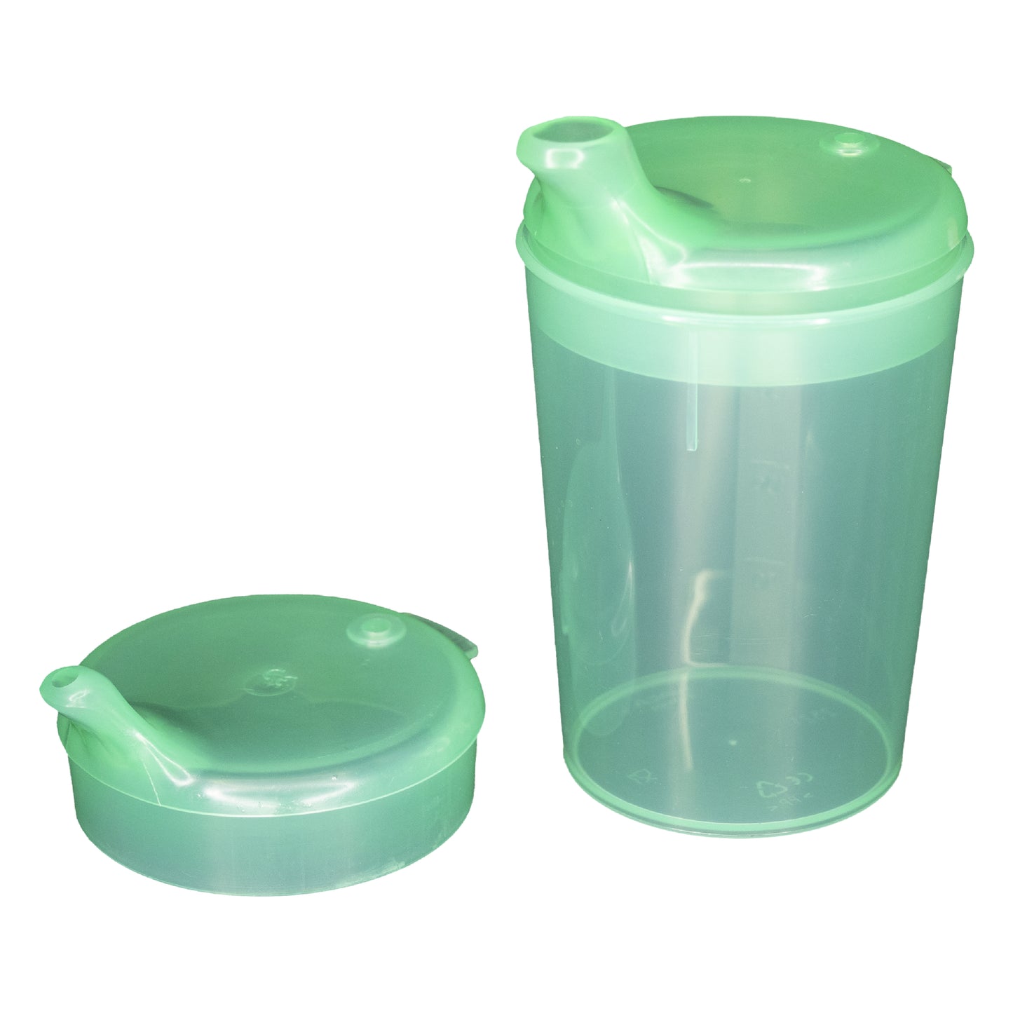 Set pahare NITRAS, polipropilena, verde, 3 bucati, 1 cana capacitate 250 ml, 1 deschidere capac 12x10 mm, 1 deschidere capac 4x4 mm, cutie 50 seturi | Cutie (1 pachet)