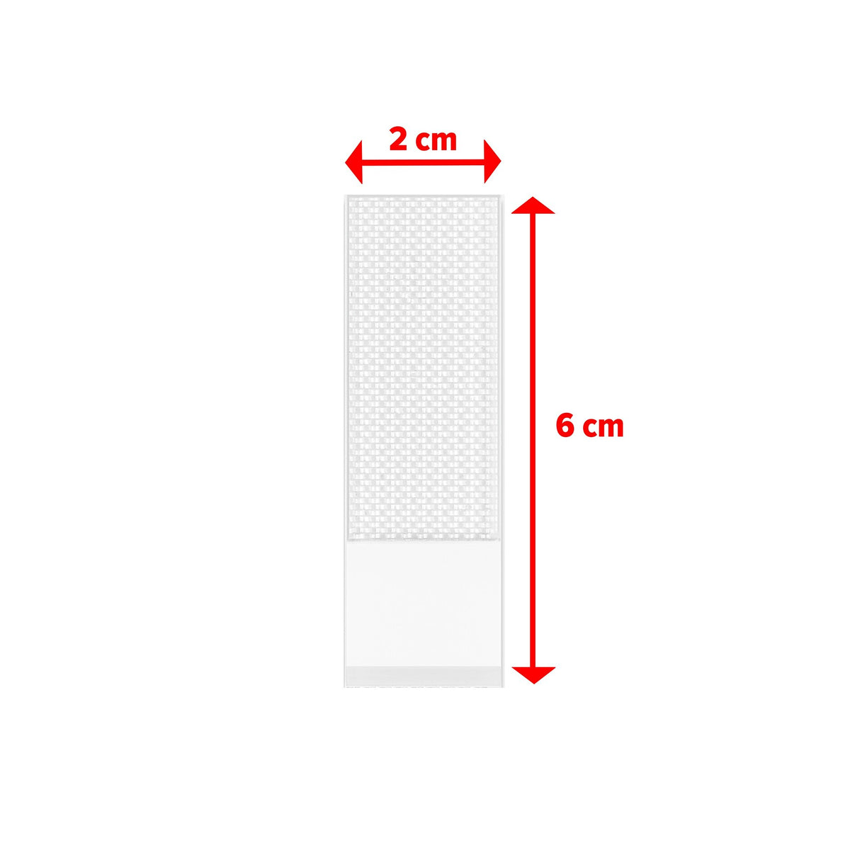 tesa Powerstrips Click Klett-Klebepads, weiß, 1 Rolle, Art.-Nr. 77720-00020-00 – Abmessungen