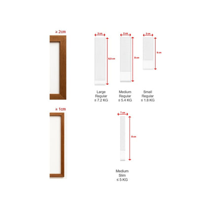 tesa Powerstrips Click Klett-Klebepads, weiß, 2 Stück – Abmessungen