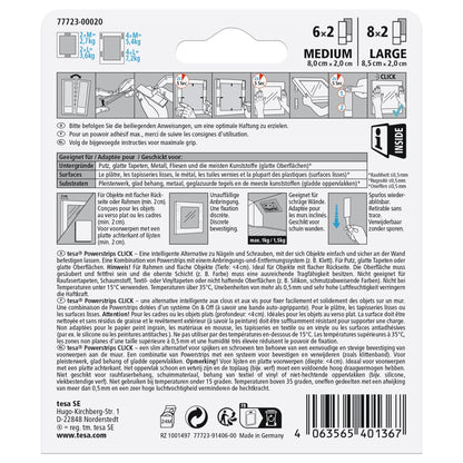 tesa Powerstrips CLICK Multi, 6 Paar M + 8 Paar L, weiß
