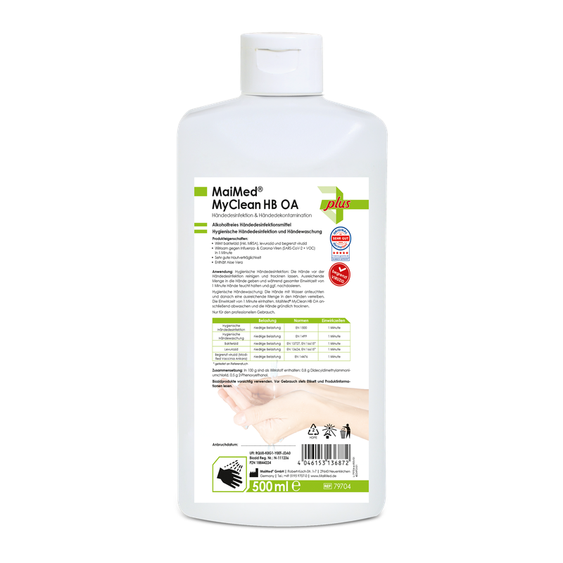 MaiMed MyClean HB OA biocid pentru dezinfecție a mâinilor, fără alcool, 500 ml/sticlă, 1 bucată | Flacon (500 ml)