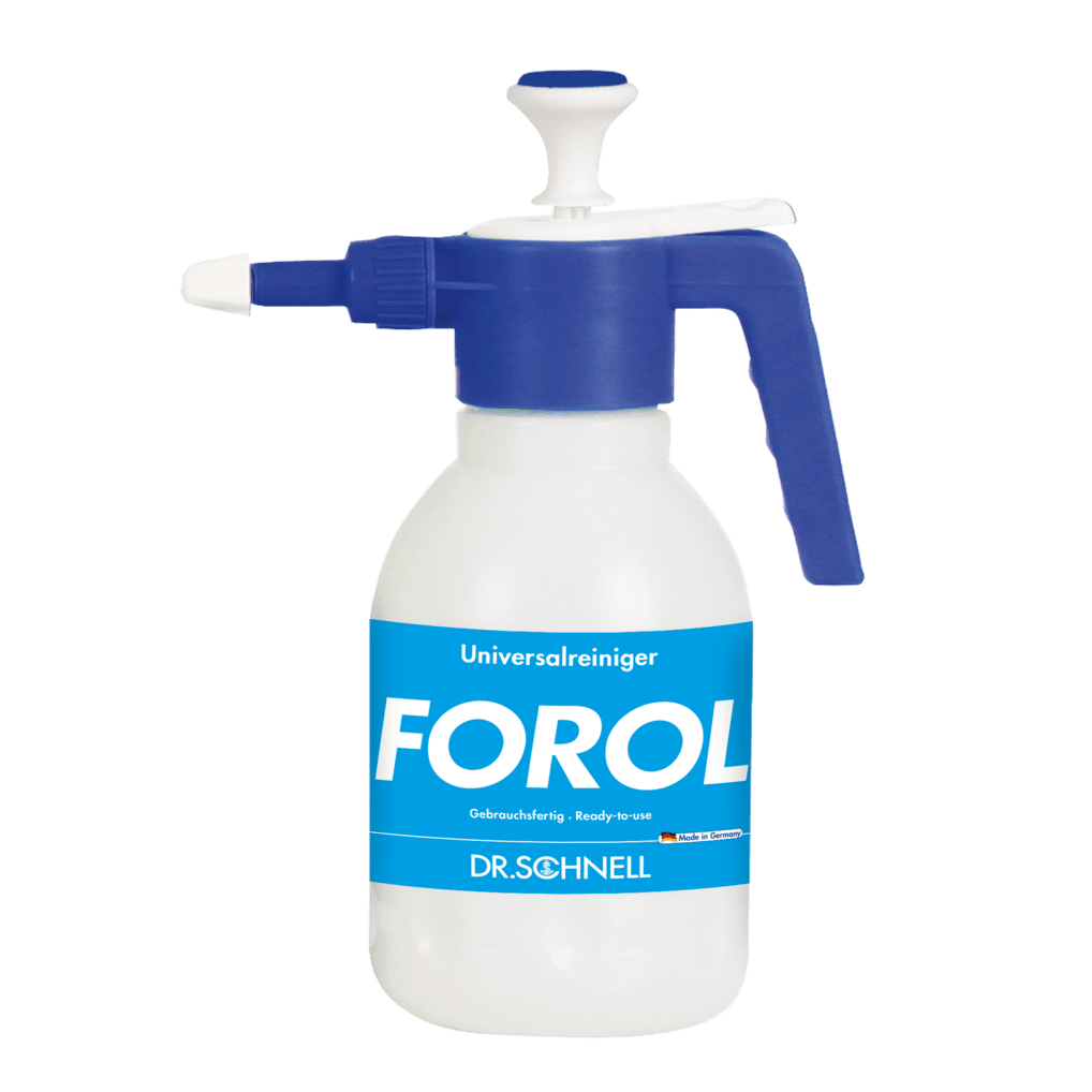 Pulverizatorul DR.SCHNELL 1,5 litri, golDozator de la DR.SCHNELL GmbH & Co. KGaA este un pulverizator din plastic alb cu mâner albastru și duză, ideal pentru sarcini precise de curățare.