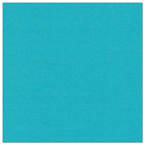 Un șervețel pătrat, albastru deschis PAPSTAR 20 șervețele "ROYAL Collection" 1/4 pliere (40x40 cm) de la PAPSTAR GmbH cu o structură subtilă de țesătură este iluminat uniform pe un fundal alb simplu.