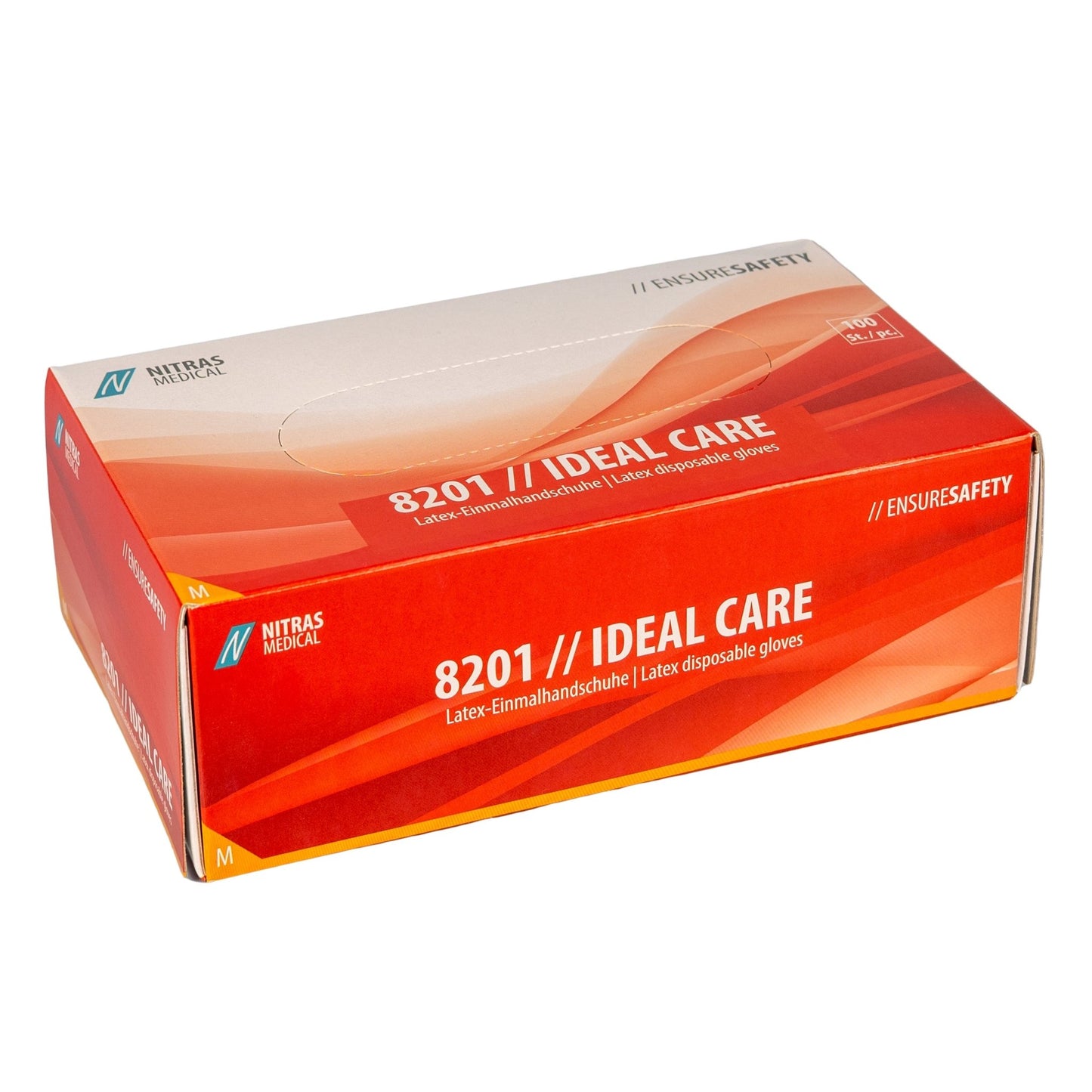 NITRAS IDEAL CARE, manusi de unica folosinta latex, albe