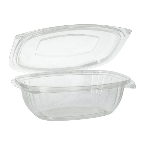 Cele PAPSTAR 50 de boluri pentru delicatese și salate cu capace rabatabile din PLA „pure” clar ca sticla de la PAPSTAR GmbH sunt soluții de ambalare compostabile, prietenoase cu mediul.