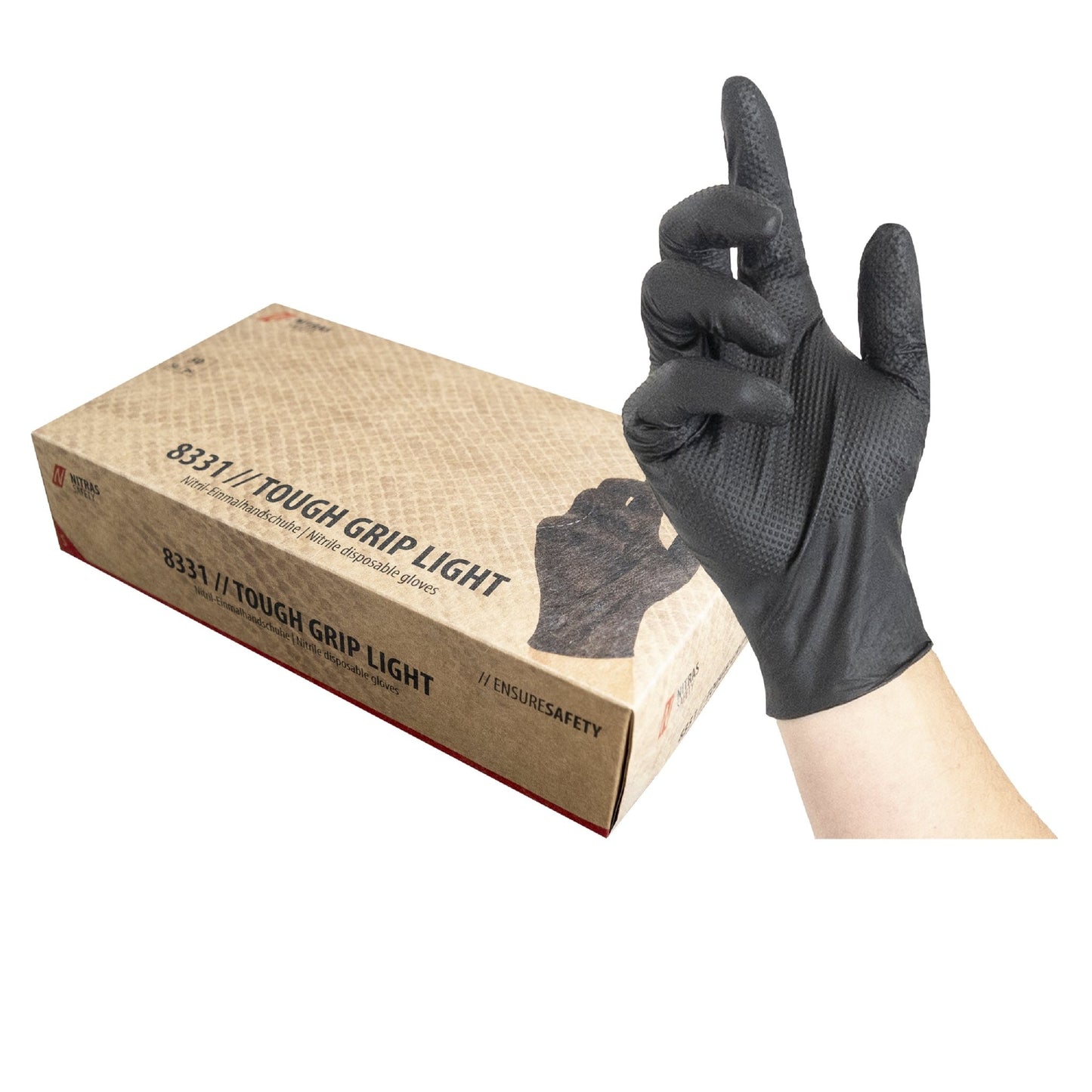 NITRAS TOUGH GRIP LIGHT, mănuși de unică folosință din nitril, negre
