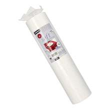 Un rulou alb de față de masă Starpak, material textil asemănător „soft selection“ (24 m x 40 cm), afișează numele mărcii și eticheta produsului cu un set de masă roșu, câteva foi sunt ușor trase în sus.