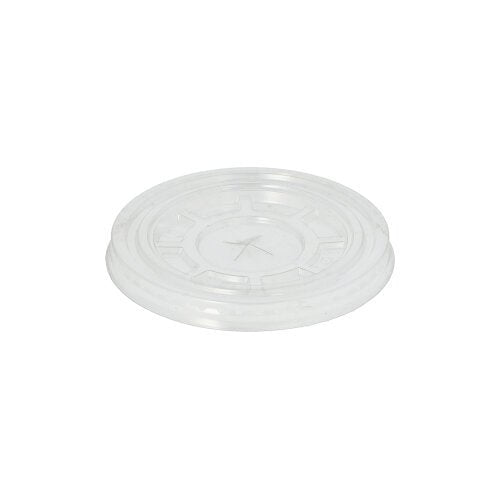 Capacul rotund din PET transparent „Hurricane” de la Starpak cu 50 de capace de la Starpak este prezentat pe un fundal alb și are un design clar, rotund, cu centru plat și margini ridicate - ideal pentru cerințele de ambalare Hurricane.