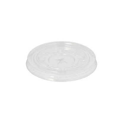 Capacul rotund din PET transparent „Hurricane” de la Starpak cu 50 de capace de la Starpak este prezentat pe un fundal alb și are un design clar, rotund, cu centru plat și margini ridicate - ideal pentru cerințele de ambalare Hurricane.