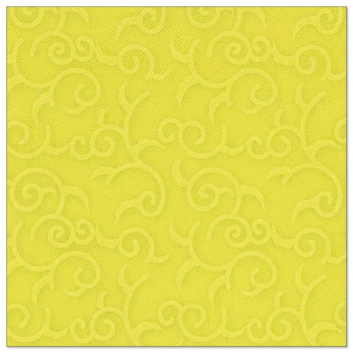 Un șervețel pătrat verde, din colecția PAPSTAR "ROYAL Collection" (40 x 40 cm, 1/4 pliat) cu un model embosat de spirale și arabescuri al PAPSTAR GmbH.