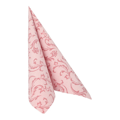 Un șervețel bordo PAPSTAR din colecția ROYAL (40 x 40 cm, 1/4-pliu) de la PAPSTAR GmbH este pliat vertical într-o formă de triunghi și stă pe un fundal alb simplu.