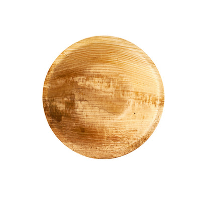 Cele PAPSTAR 25 de boluri, frunză de palmier „pure“ rotunde de la PAPSTAR GmbH prezintă granulație vizibilă, suprafață netedă și sunt fotografiate pe un fundal alb – perfecte pentru evenimente sustenabile și soluții de unică folosință ecologice.