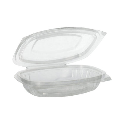 Cele PAPSTAR 50 de boluri pentru delicatese și salate cu capace rabatabile, PLA „pure“ clar de la PAPSTAR GmbH sunt un recipient din plastic transparent, dreptunghiular, din PLA compostabil – ideal pentru un ambalaj ecologic.